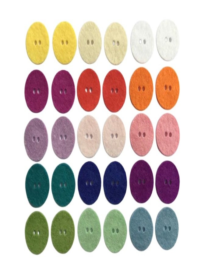 Haoser Felt Button Shapes for Crafts, die-Cut by Hand, Pack of 30 Buttons, Perfect for Many Craft Projects |A Pack of 30 Small Felt Button Shapes for Crafts. (multi4, 4 inch)